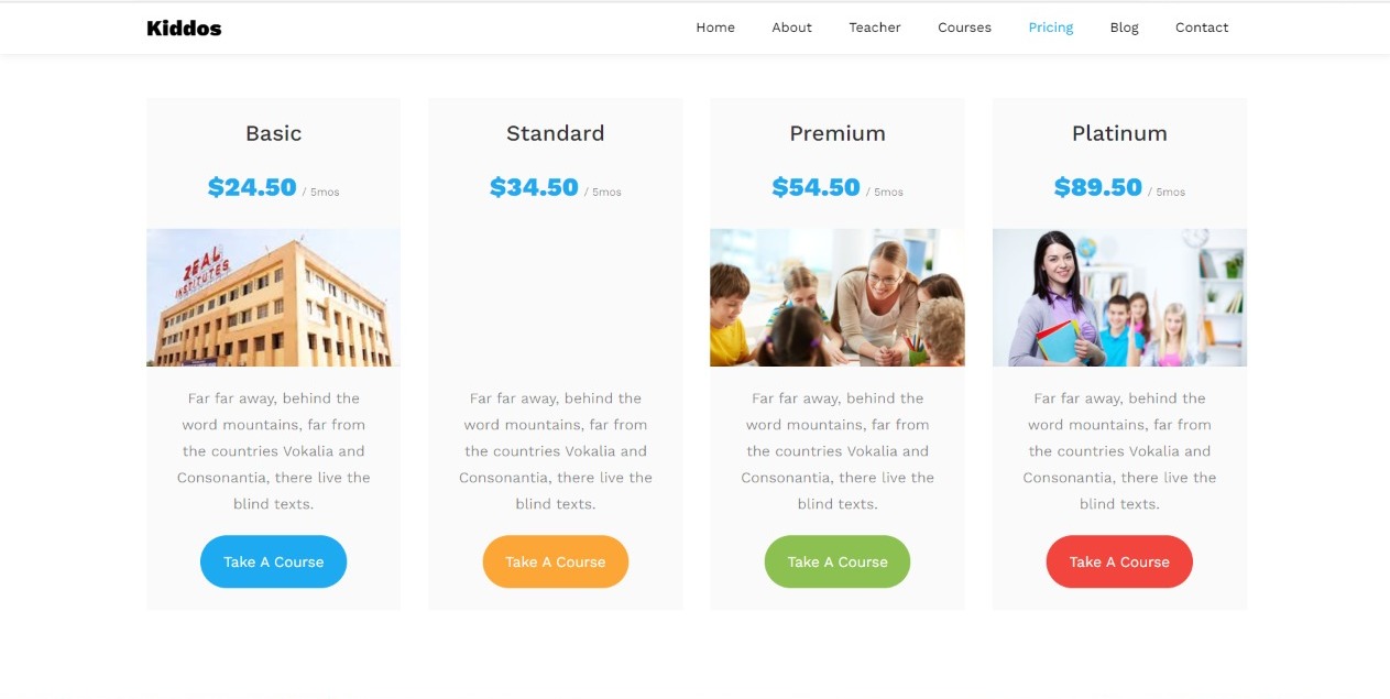 Pricing page