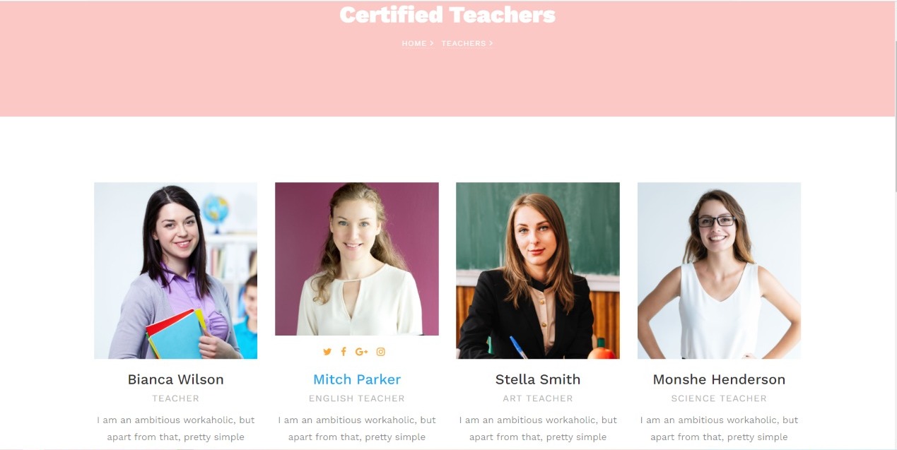 Certified Teachers page